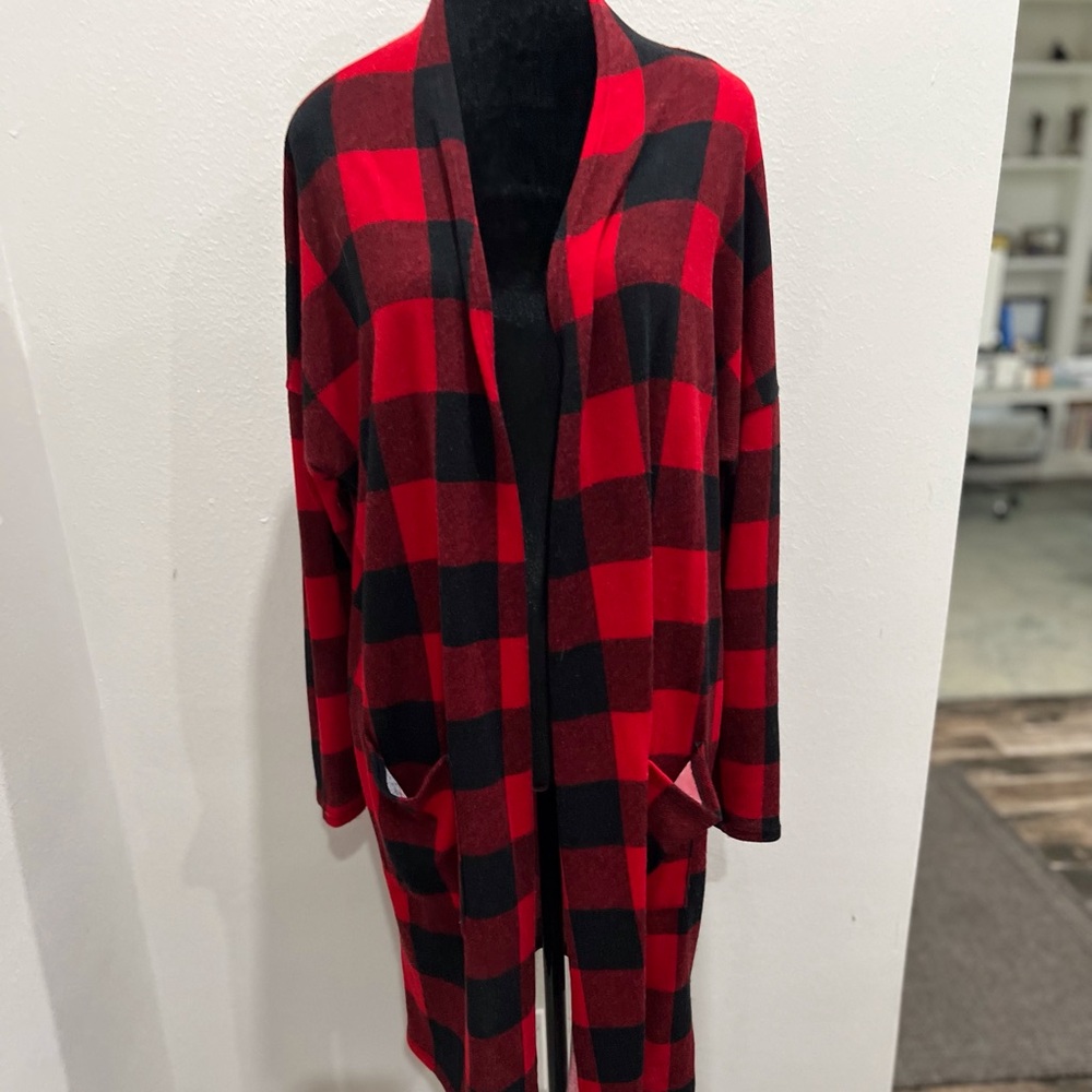 Red and black plaid duster purchased from a boutique!